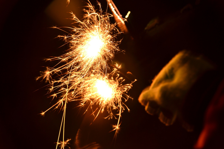 Silvester Wunderkerzen lizenzfrei 
